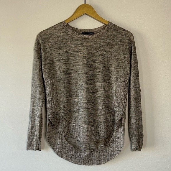 Zara Brown Merle Crewneck Long Sleeve Shirt Size Small - Picture 1 of 4